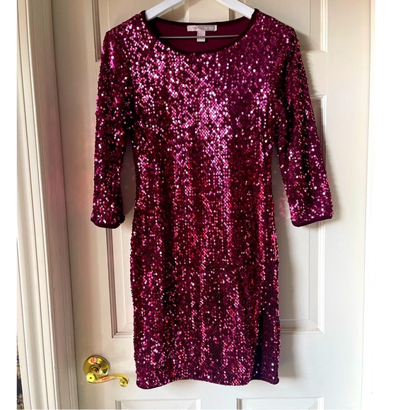 Forever 21 Raspberry BodyCon Sequin Dress - Picture 3 of 6
